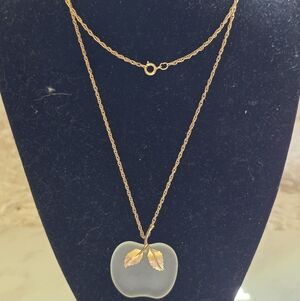 Elegant Gold Apple Pendant Necklace
